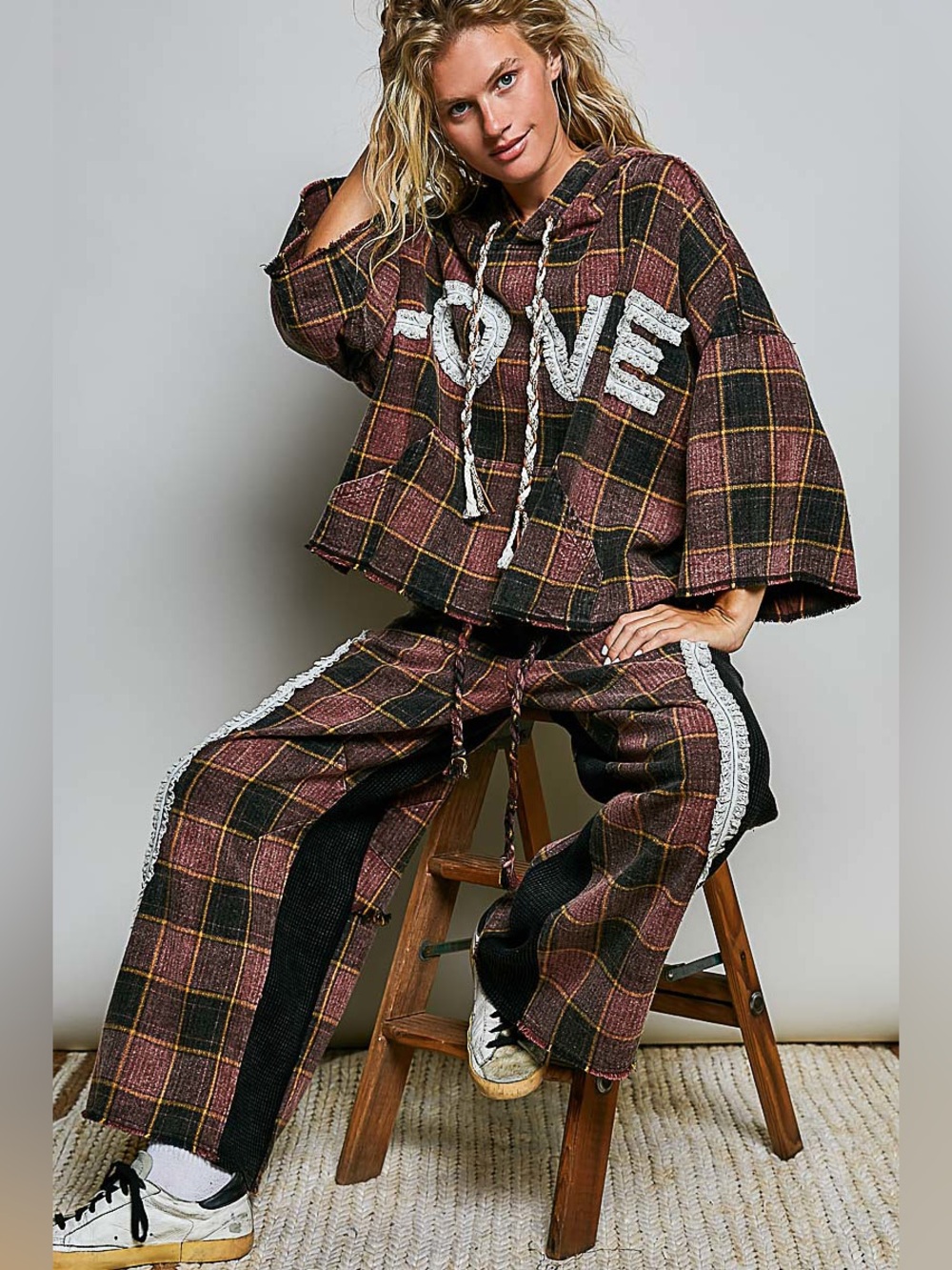 POL “ Highland Love “ Plaid Matching Set | Choco
